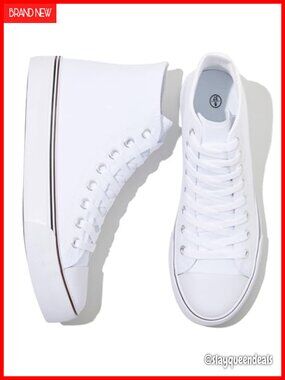 Women's High Top Canvas Sneakers Lace-Up Casual Walking Shoes